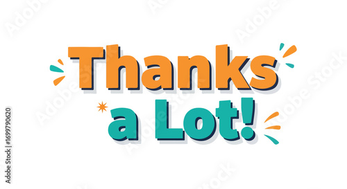 Expressing sincere gratitude with vibrant typography for various purposes, conveying appreciation with a playful and cheerful design in orange and
