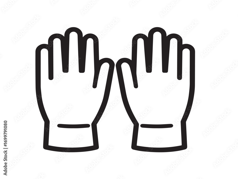 Obraz premium Professional Latex Gloves Icon in Stylish Functional Medical Vector Illustration Style