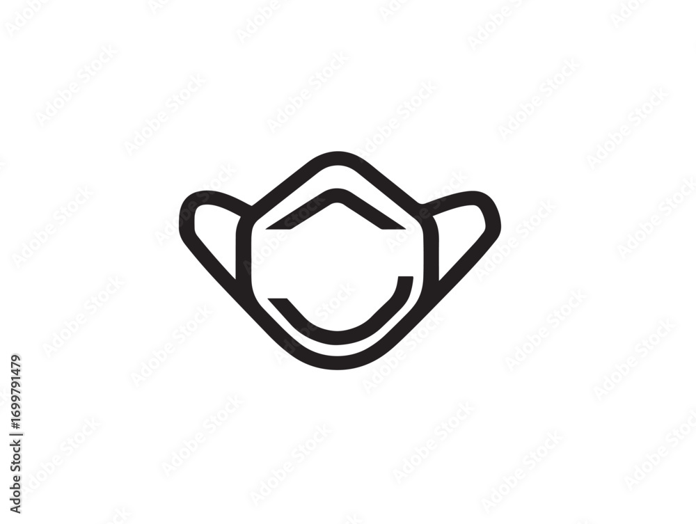 Obraz premium Professional anesthesia mask icon in clean vector format