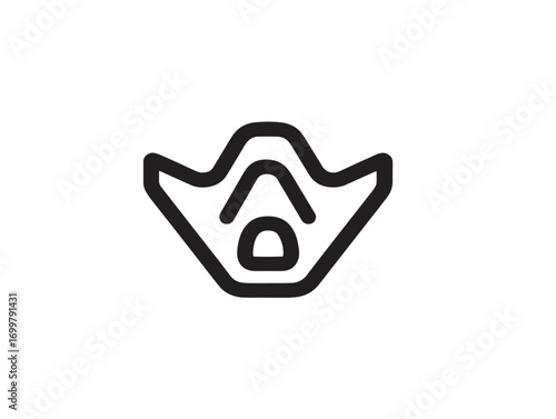 Minimal anesthesia mask icon with elegant vector lines
