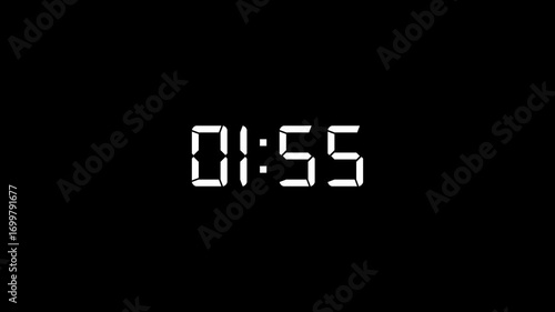 2 minutes countdown animation timer on black background.