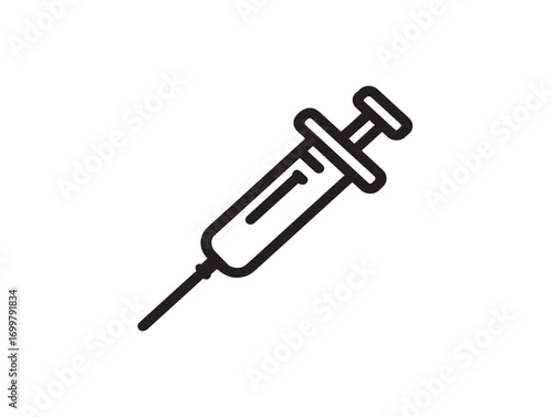 Medical biopsy needle icon elegant clean vector artwork
