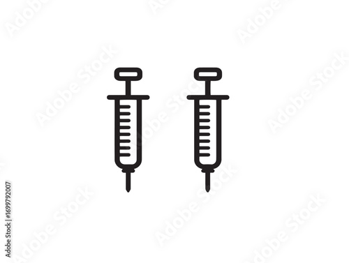 Modern medical blood gas syringe icon elegant vector drawing