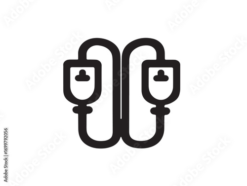Professional healthcare blood pressure cuffs clean line illustration