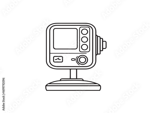 Elegant medical blood pressure monitoring device vector illustration