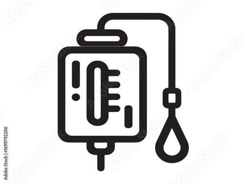 Professional medical blood warmer equipment icon minimal vector art