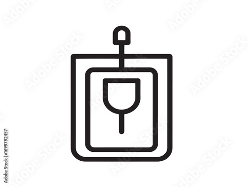 Medical catheter bag icon clean professional line vector artwork