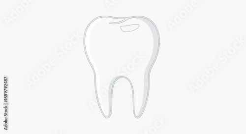 Stylized molar illustration showcasing dental health and minimalist design with bright tone, perfect for health related designs