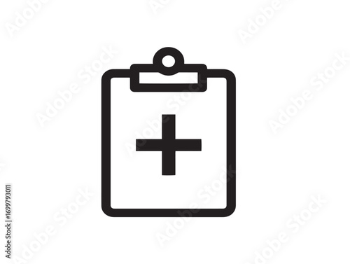 Professional hospital clipboard symbol in clean vector artwork