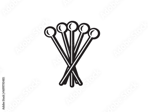 Clean medical cotton swabs vector line art icon