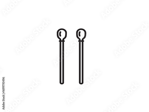 Elegant cotton swabs illustration in minimal vector style