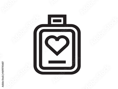 Elegant defibrillator machine icon medical vector line design