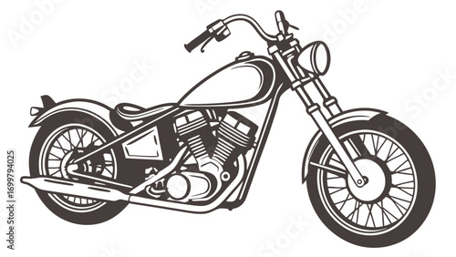 Vintage Motorcycle Illustration.