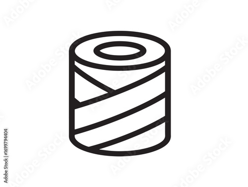 Minimalist elastic bandage medical supply icon elegant vector artwork