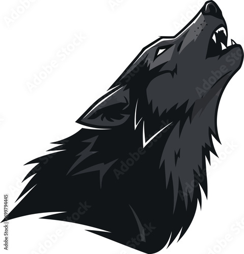 Dramatic wolf howling at the moon for nature designs today
