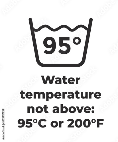 Laundry Symbol - 95 degrees water temperature