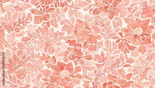 Fototapeta Naklejka Na Ścianę i Meble -  Soft focus abstract floral pattern in pastel pink and peach tones