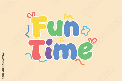 Fun Time Colorful Kids T-Shirt Design