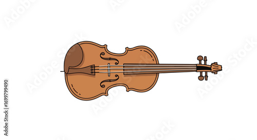 Detailed violin illustration offering a delicate balance between artistic expression and musical harmony providing a whimsical and elegant aesthetic