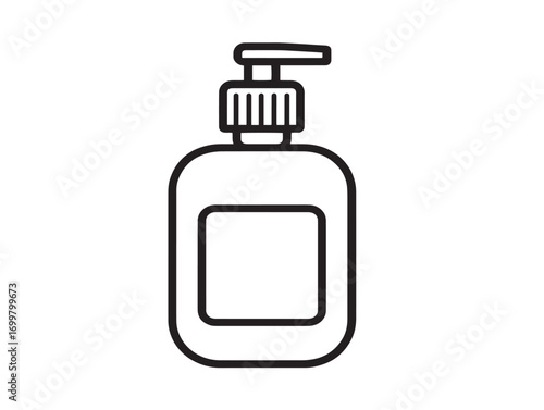 Medical Hand Sanitizer Icon in Clean Minimal Vector Line Illustration
