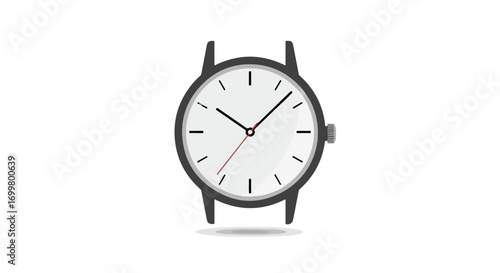 Stylized Wristwatch Graphic Depiction, Emphasizing Classic Design Elements in a Clean Presentation style visualization