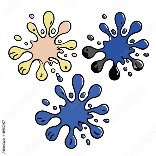 Vibrant paint splatters in dynamic colors bring your designs to life now