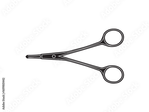 Professional Medical Hemostatic Forceps Symbol in Elegant Modern Vector Line Artwork