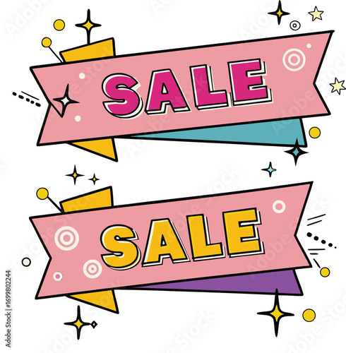 Announcing a big sale event with these cute, eye-catching banner designs