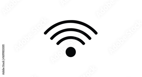 Wireless connectivity concept displayed with a simple icon for technology related media, the wave design emphasizes communication, suitable for