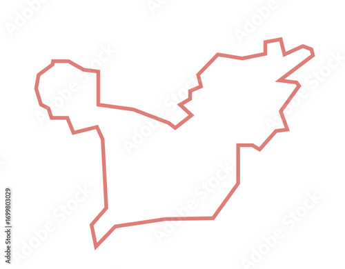 Line illustration of Lower Dibang Valley district of Arunachal Pradesh state of India