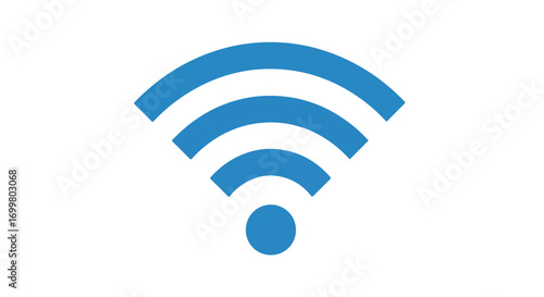 Vibrant blue wifi signal emblem symbolizing contemporary connectivity and digital communication infrastructure icon