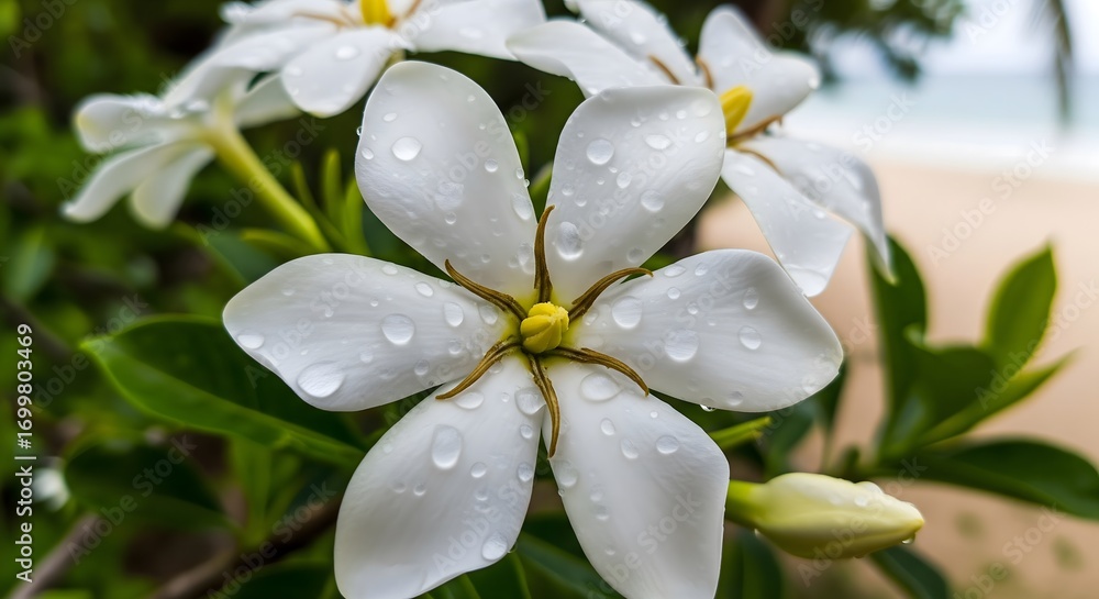 Obraz premium White Tropical Garden Flowers