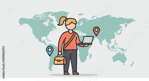 Vector illustration digital nomad