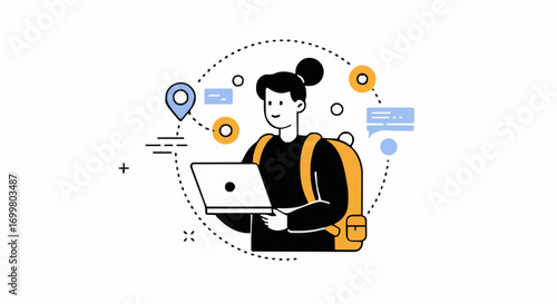 Vector illustration digital nomad