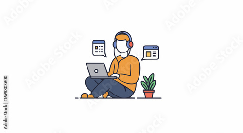 Vector illustration digital nomad