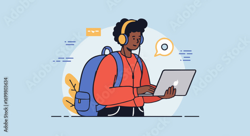 Vector illustration digital nomad