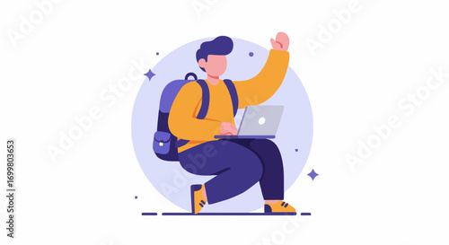 Vector illustration digital nomad