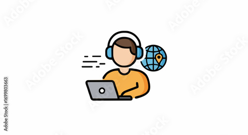 Vector illustration digital nomad