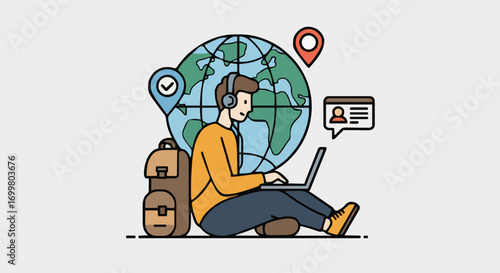 Vector illustration digital nomad