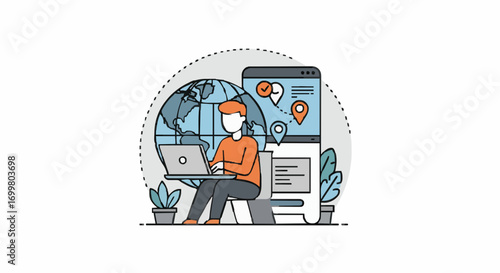 Vector illustration digital nomad