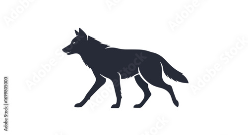 Sleek canine silhouette illustration against a pure white background offering versatility in design application and creative ventures