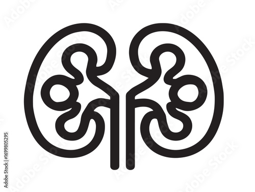 Professional Medical Kidney Dish Illustration in Simple Clean Vector Line Design