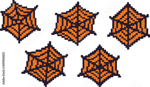 spider nest pixel art, eps 10 illustration