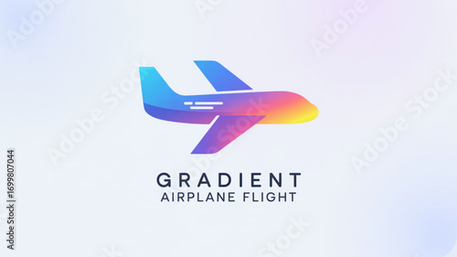 Airplane travel flight booking gradient design airline ticket vacation journey trip transportation concept art