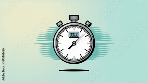 Stopwatch timer illustration for time management and productivity tracking with precise timing for activities