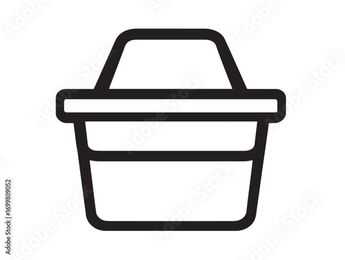 Hospital Medical Mop Basin Icon in Elegant Professional Vector Line Artwork