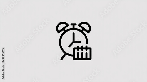 Alarm clock calendar reminder appointment schedule time management event planning icon vector graphic design
