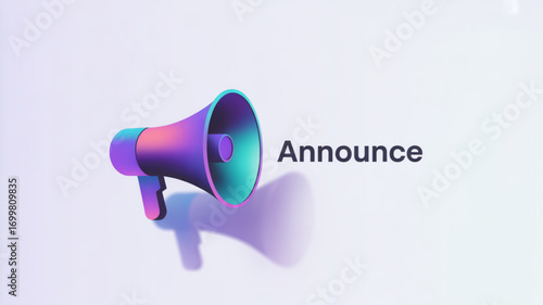 Make announcement with megaphone vector graphic for marketing and social media campaign promotion and news update