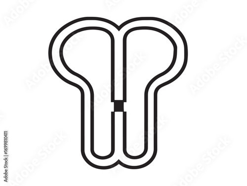Breathing Oxygen Tubing Equipment Symbol in Elegant Modern Line Illustration