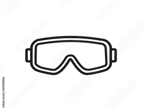 Clean Medical Safety Goggles Icon in Minimal Professional Vector Artwork